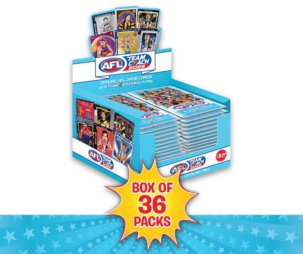 AFL Teamcoach 2025 Game Card Packs - Box of 36 Packs AFL Teamcoach 2025 Game Card Packs - Box of 36 Packs